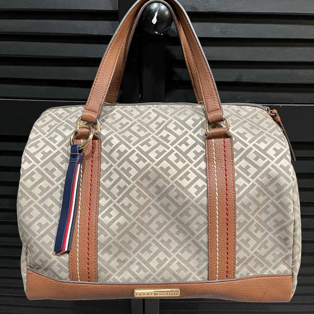 Tommy Hilfiger Beige and Brown Monogram‎ Bag